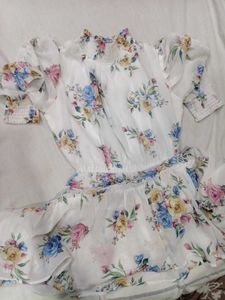 Floral Puff Sleeve Mini Dress