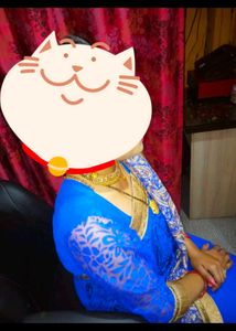 Elegant Blue Heavy Embroidered Saree