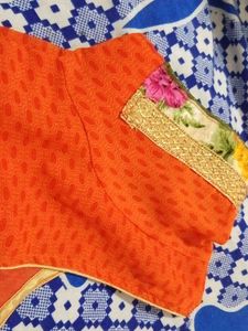 Vibrant Orange Bandhani Saree