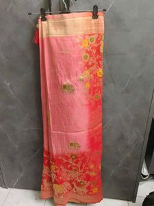 Beautifully Embellished Red Saree with blouse