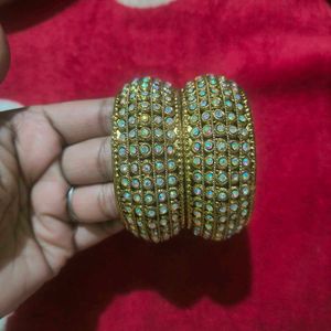 Elegant Stone Studded Bangle Set