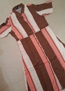 Striped Button-Up Shirt Dress
