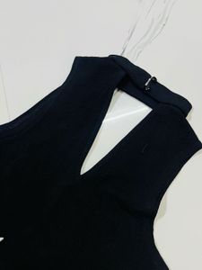 Sleek Black Halter Neck Bodysuit
