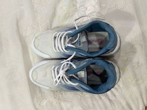 White &amp; Blue Athletic Sneakers