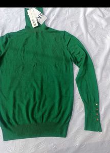 Zara Green Turtleneck Sweater
