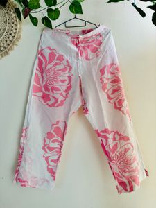 Cherry blossom pink Floral Printed suit pant set
