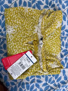Mustard Floral Puff Sleeve Top | Off-Shoulder