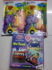 Skoodle Colour Fun Pencils &amp; On Road Puzzles