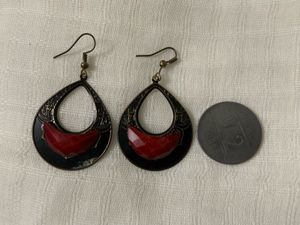 Bohemian Red Teardrop Earrings