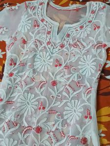Elegant White chikankari kurti