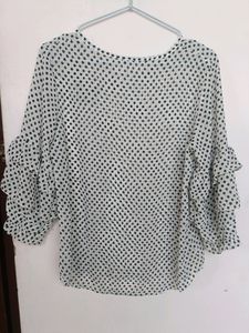 White Top With Black Dots