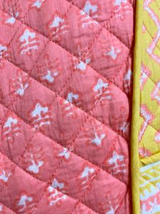 Yellow &amp; Pink Quilted Jacket