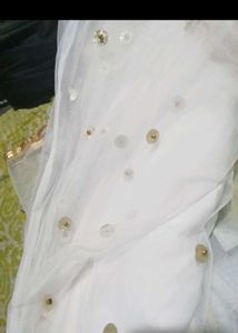Elegant White Sequined Lehenga Choli