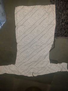 White Bandhani Print Kurta