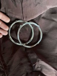 diamond silver bangles