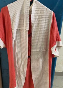 Chic Coral & Cream Cardigan