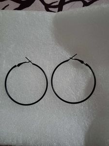 Large Black Hoop Earrings