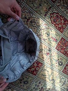 Lightweight Padded Grey Jacket with Hood