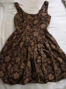 Vintage Floral Print Dress