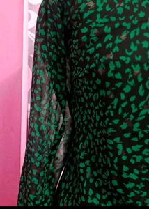Green Print Dress
