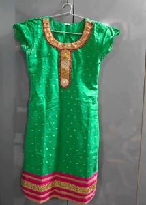 Vibrant Green Embroidered Kurta Salwar
