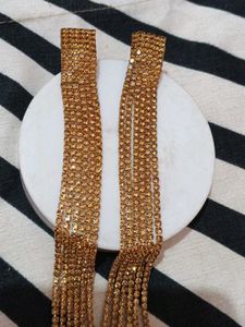 Sparkling Rhinestone Tassel Earrings