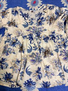 Boho Floral Print Kurta Top