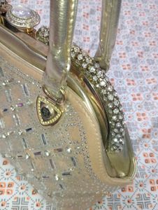 ✨Elegant Champagne Gold Crystal Party Handbag✨