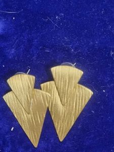Unique Geometric Gold Tone Earrings