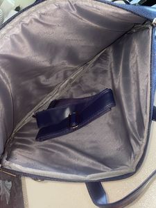 Navy Crocodile Laptop Bag