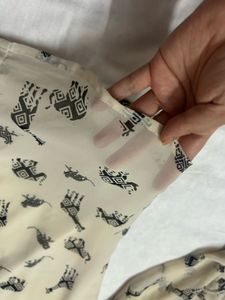 Cream Animal Print Semi-Formal Top