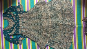 Emerald Green Velvet Lehenga Choli