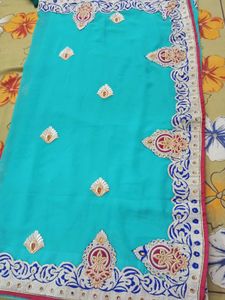 Beautiful Heavy Embroidered Partywear Saree
