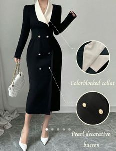 SAVANA Elegant Double-Breasted Midi Dress