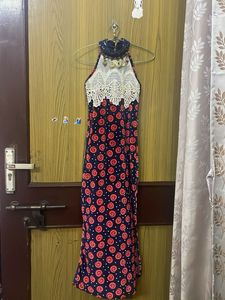 Boho Print Halter Neck Maxi Dress