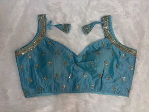 Blue Embellished Blouse
