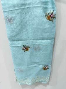 Sky Blue Embroidered Kurta with Dupatta
