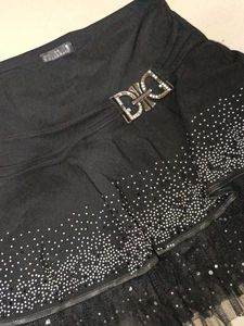 Black Layered Mini Skirt