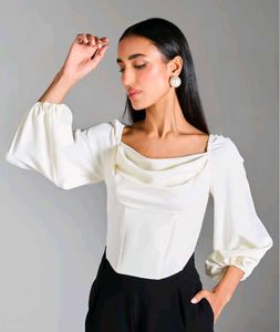 Elegant Off-White Corset Top