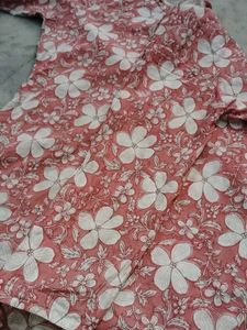 Pink Floral Pure cotton kurti