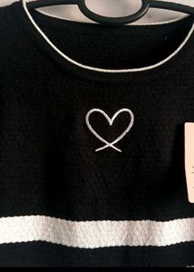 Striped Black &amp; White Korean Top