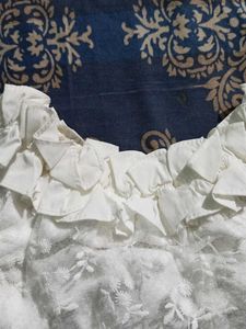 Lace &amp; Ruffle Sheer Top