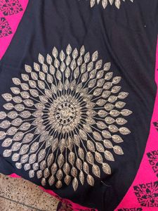 New Embroidered Pink &amp; Black Stole