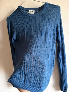 Chic Blue Knit Sweater