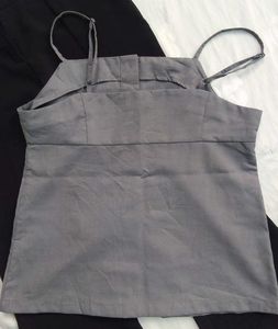 Chic Grey Button-Up Formal Top