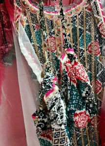Designer Bandhani Kurta Set with Potli Bag