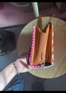 Textured Printed Fabric Block Bag Stylish