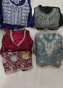 partywear Embroidered Kurta Sets