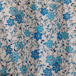 Blue Floral Print Midi Dress