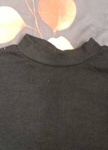Black Mock Neck Long Sleeve Top